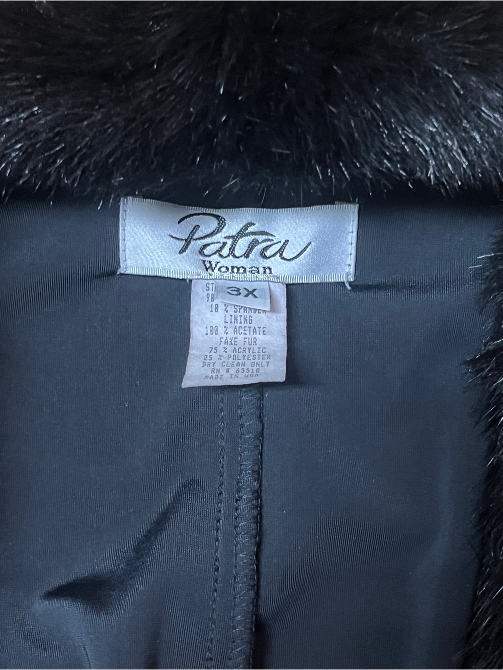 Vintage Patra Black Velvet Coat Cardigan with Faux Fur Trim Goth Witchy Glam 3X - Picture 2 of 10